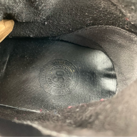 SO Womens Heeled Black Cut Velvety Fabric Ankle Boots Side Zip Chunky Heel US 10 - Picture 12 of 12